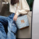 MLB official male and female couple presbyopic adjustable small denim bucket bag 25 autumn and winter new style BMMV5/BMMV6