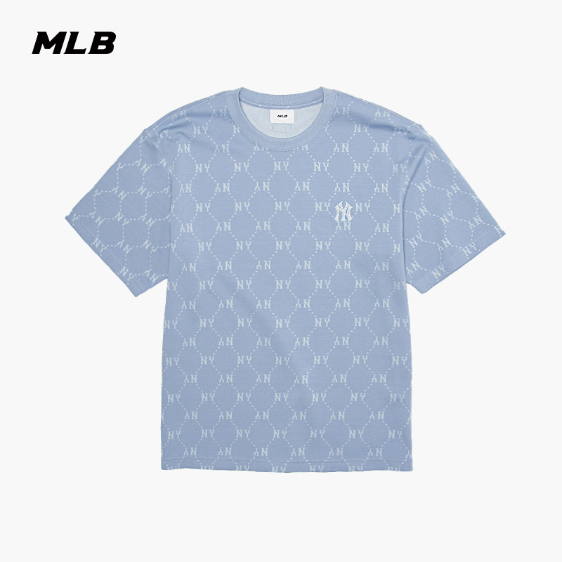 MLB官方 男女同款宽松百搭潮流钻石老花圆领T恤26春季新款TSM11,淘宝优惠券,粉丝福利购,淘宝优惠卷