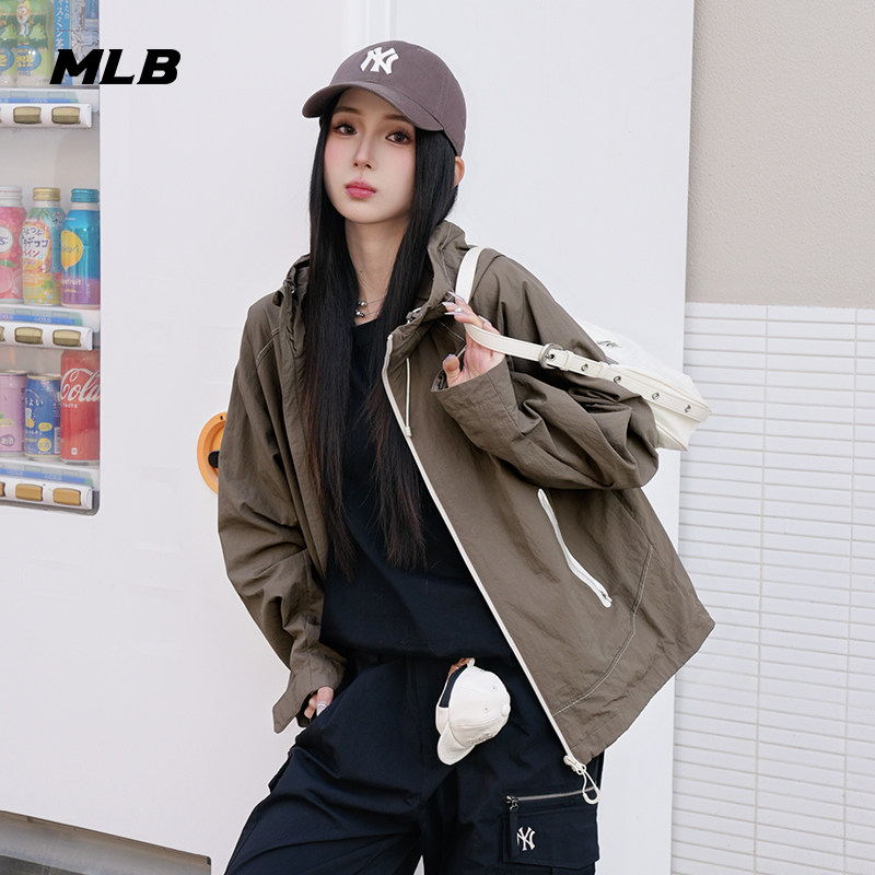 MLB官方 男女情侣防风时尚潮流明线户外连帽外套25秋季新款WJB04,淘宝优惠券,粉丝福利购,淘宝优惠卷