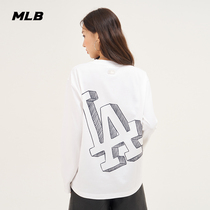 MLB Official Men and Men Fashion 100 lap sports Long sleeves T-shirt Leisure loose 23 Winter new TSB03