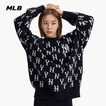 MLB Official Male And Female Lovers Knit Cardiovert Old Flowers Casual 100 lap sweater round collar Winter KPM01