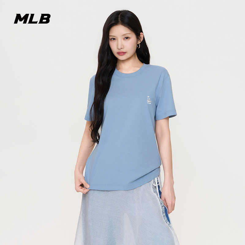 MLB官方 男女同款时尚百搭休闲凉感纯色圆领T恤26夏季新款TSB01