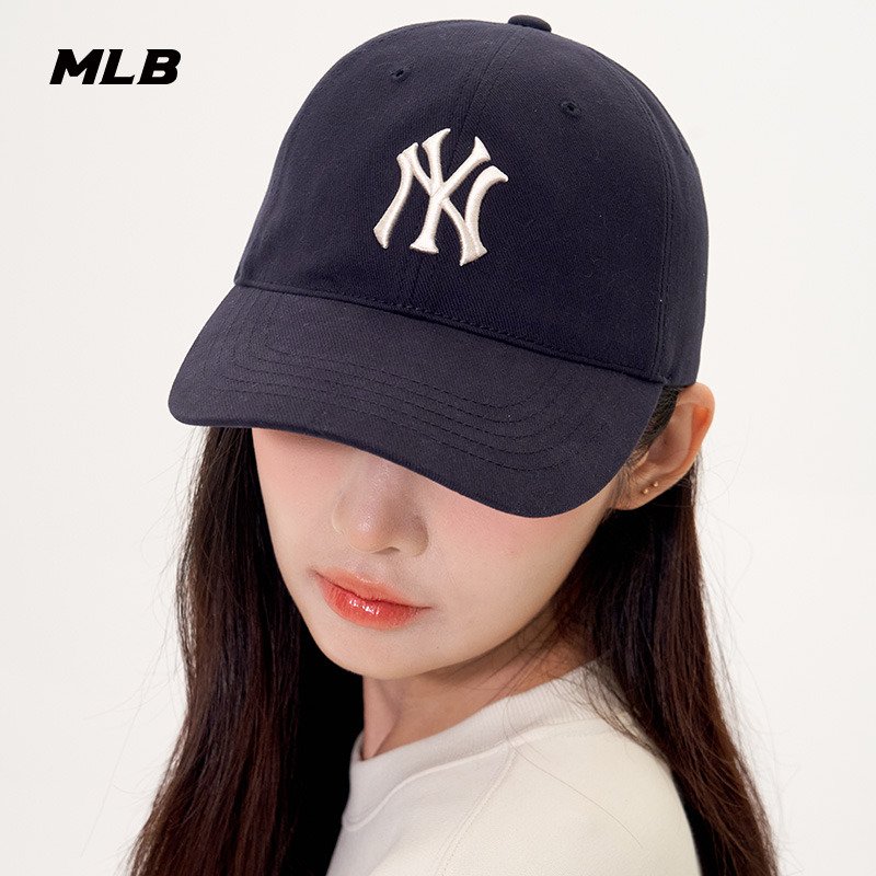 MLB官方男女情侣时尚遮阳刺绣LOGO潮流硬顶棒球帽25秋冬新款CPB13