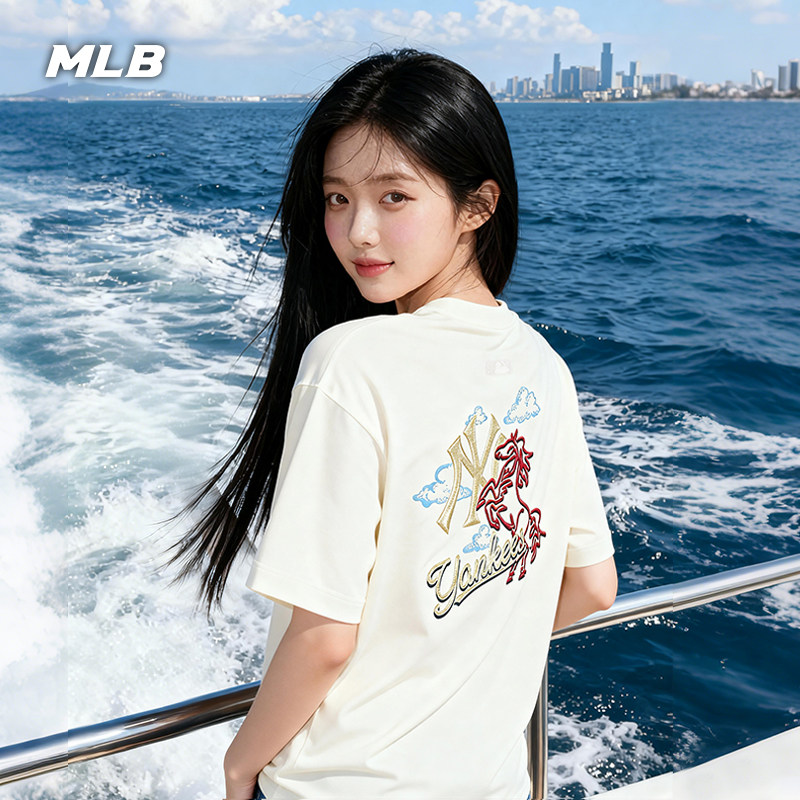 MLB官方 男女同款新年系列生肖马印花防晒短袖T恤26春季新款TSQ02