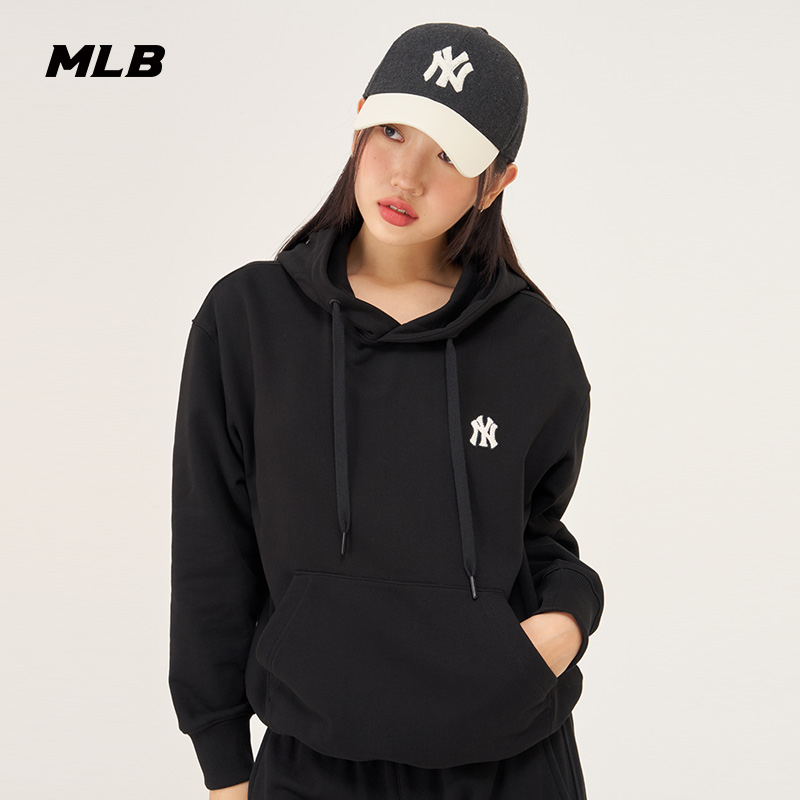 MLB官方 男女情侣时尚宽松套头连帽卫衣休闲百搭23新款HDB01