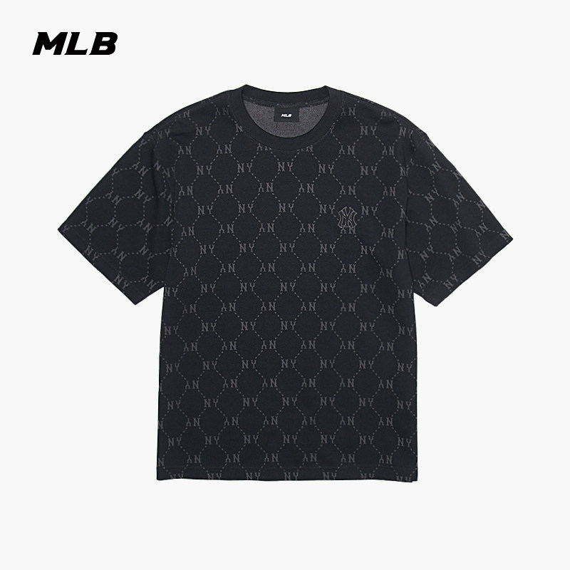 MLB官方 男女同款宽松百搭潮流钻石老花圆领T恤26春季新款TSM11,淘宝优惠券,粉丝福利购,淘宝优惠卷