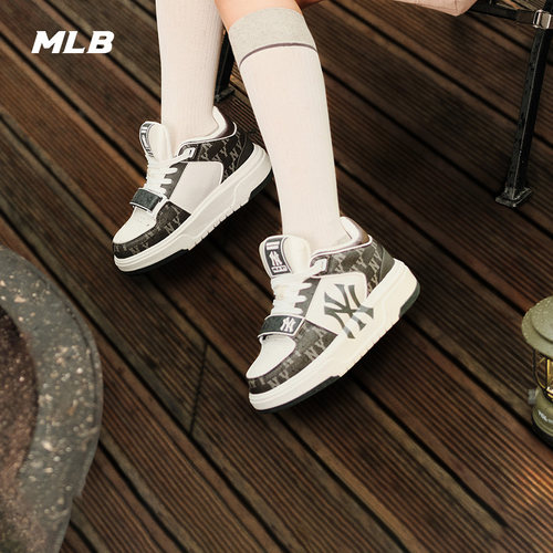 MLB官方 男女同款韩系百搭复古板鞋老花运动学长鞋春夏SXCDN - 图1