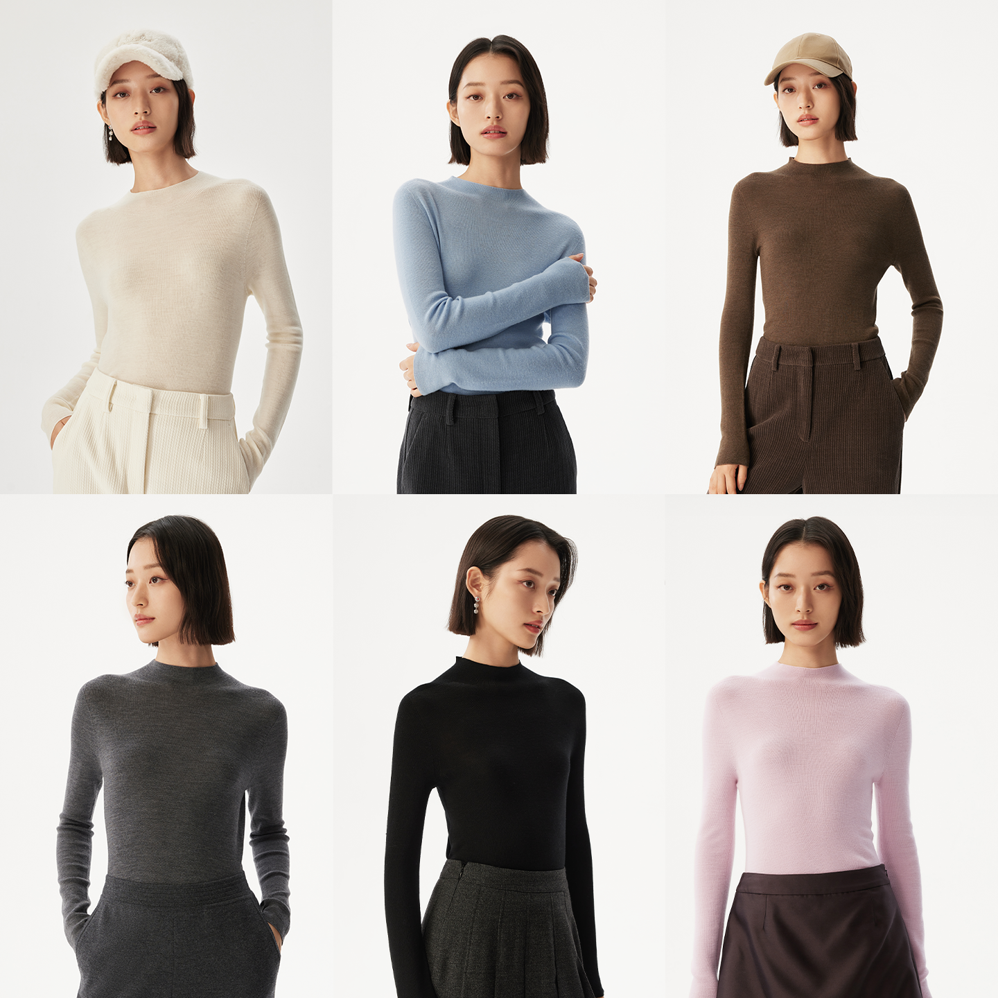 【一片云针织】VGRASS25早秋新款无缝可机洗羊毛衫薄款上衣打底衫 - 图1