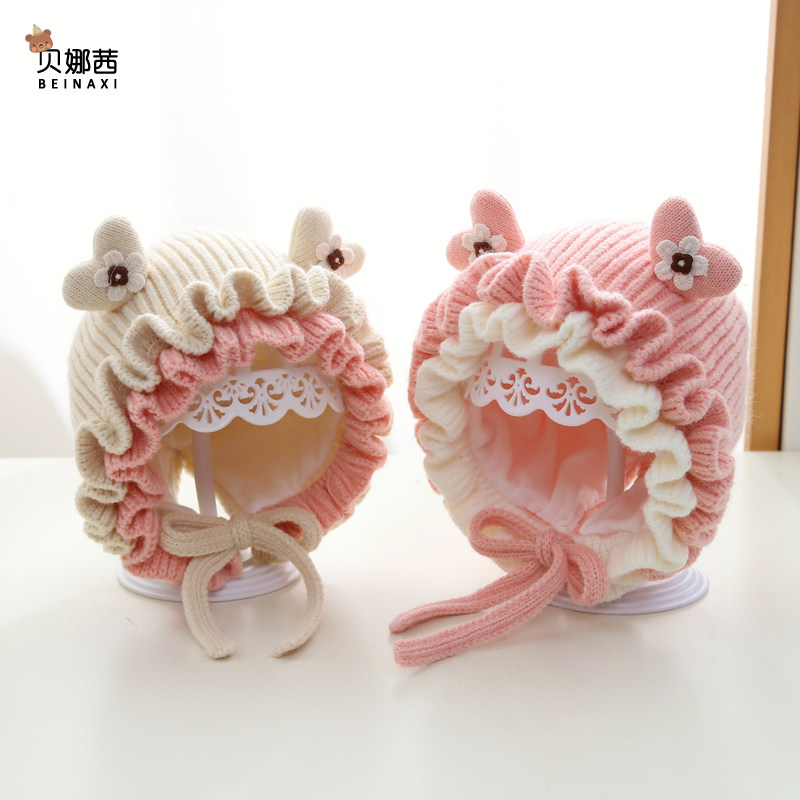 婴儿帽子秋冬季宝宝女孩红色周岁过年帽婴幼儿保暖冬天拜年毛线帽,淘宝优惠券,粉丝福利购,淘宝优惠卷