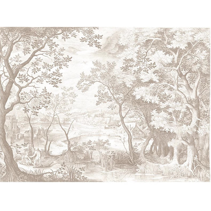 法式树林墙布复古南洋风卧室客厅背景墙壁纸玄关墙纸过道定制壁画,淘宝优惠券,粉丝福利购,淘宝优惠卷