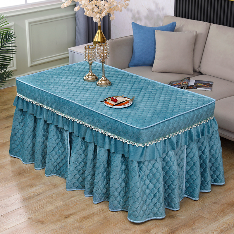 新款加绒加厚烤火桌罩套电暖桌布罩长方形电炉取暖桌套电火套罩子 - 图3