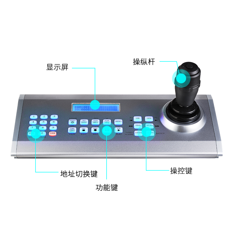 生华视通CK-102控制键盘六维摇杆适用于EVI-D70P华为VPC600中兴212AF科达HD120E RS232 RS422 485控制接口-图1