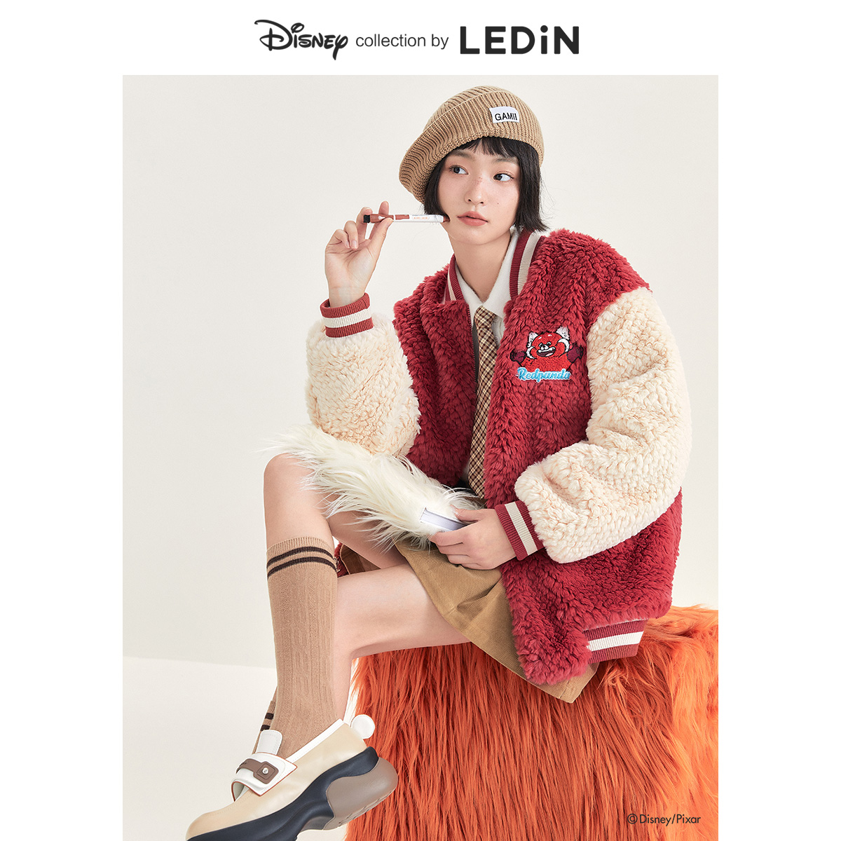 清仓甜美西装毛毛格纹风衣外套反季女