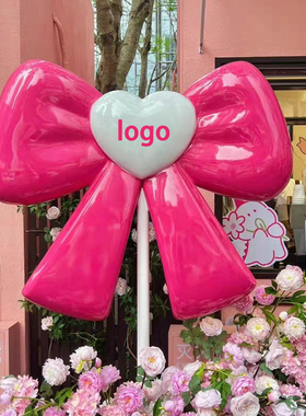 网红店铺门头玩偶蝴蝶结摆件