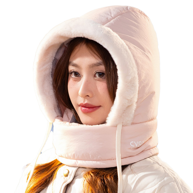 棉帽雷锋帽女冬围脖一体百搭加厚保暖套头全脸防风骑车头盔帽子男