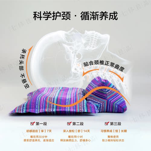 七修杏林有方颈椎枕+平枕深睡枕山苍子决明子护颈椎枕头保健枕 - 图1