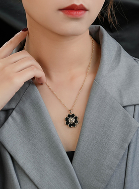 4014堤喜原创设计黑色滴油项链