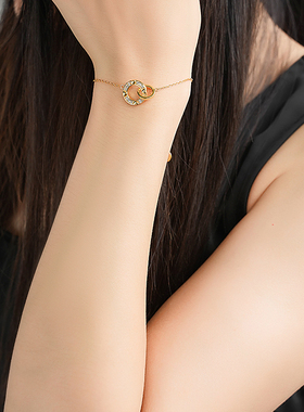 堤喜纯银镶嵌宝石原创设计手链