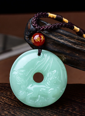 淘运开阁2026年属鸡吉祥物天禄登峰翡翠玉吊坠生肖鸡项链男女礼物