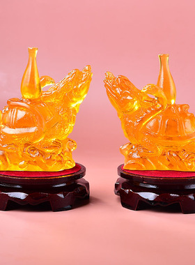 五行缺水补水 北方水神玄武 琉璃摆件属水摆设水泽节卦蛇龟