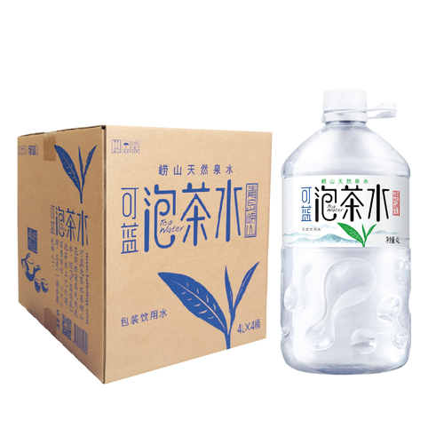 可蓝泡茶水4L*4桶整箱大桶饮用水泡茶专用崂山天然山泉水送货上门