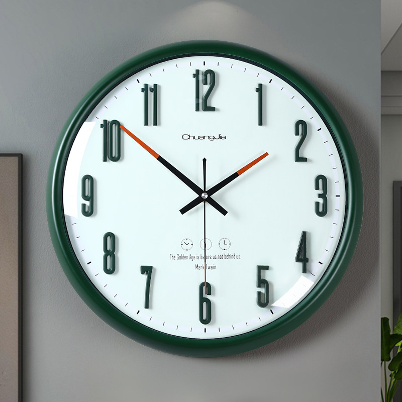 简约免打孔新款家用客厅高档挂钟 尊奈尔挂钟
