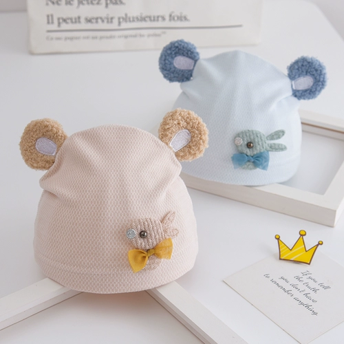 Детская мягкая хлопковая тонкая демисезонная шапка для новорожденных для раннего возраста, осенняя