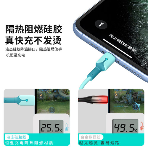 6A超级快充数据线三合一闪充适用苹果华为oppovivo安卓手机一拖三充电线器三头多功能加长车载通用3短款1 - 图3