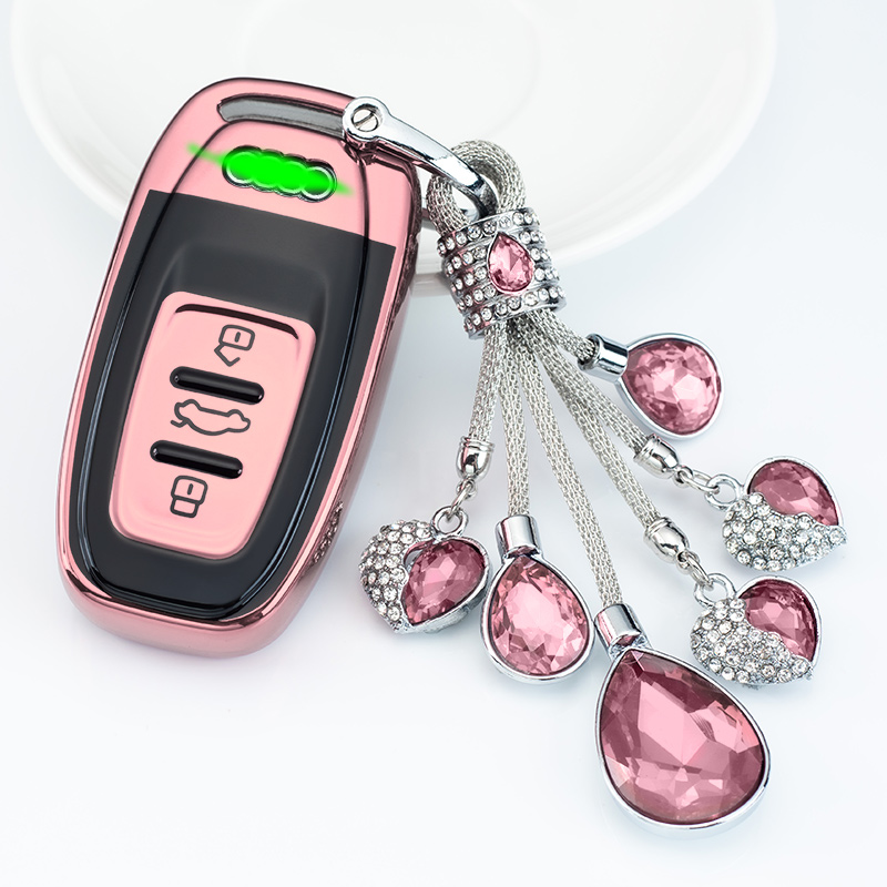 奥迪钥匙扣A6L/A7/Q5/A5/A8L/A4L/S6汽车时尚钥匙包扣保护套男女 - 图2