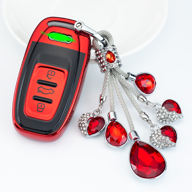 奥迪钥匙扣A6L/A7/Q5/A5/A8L/A4L/S6汽车时尚钥匙包扣保护套男女 - 图1