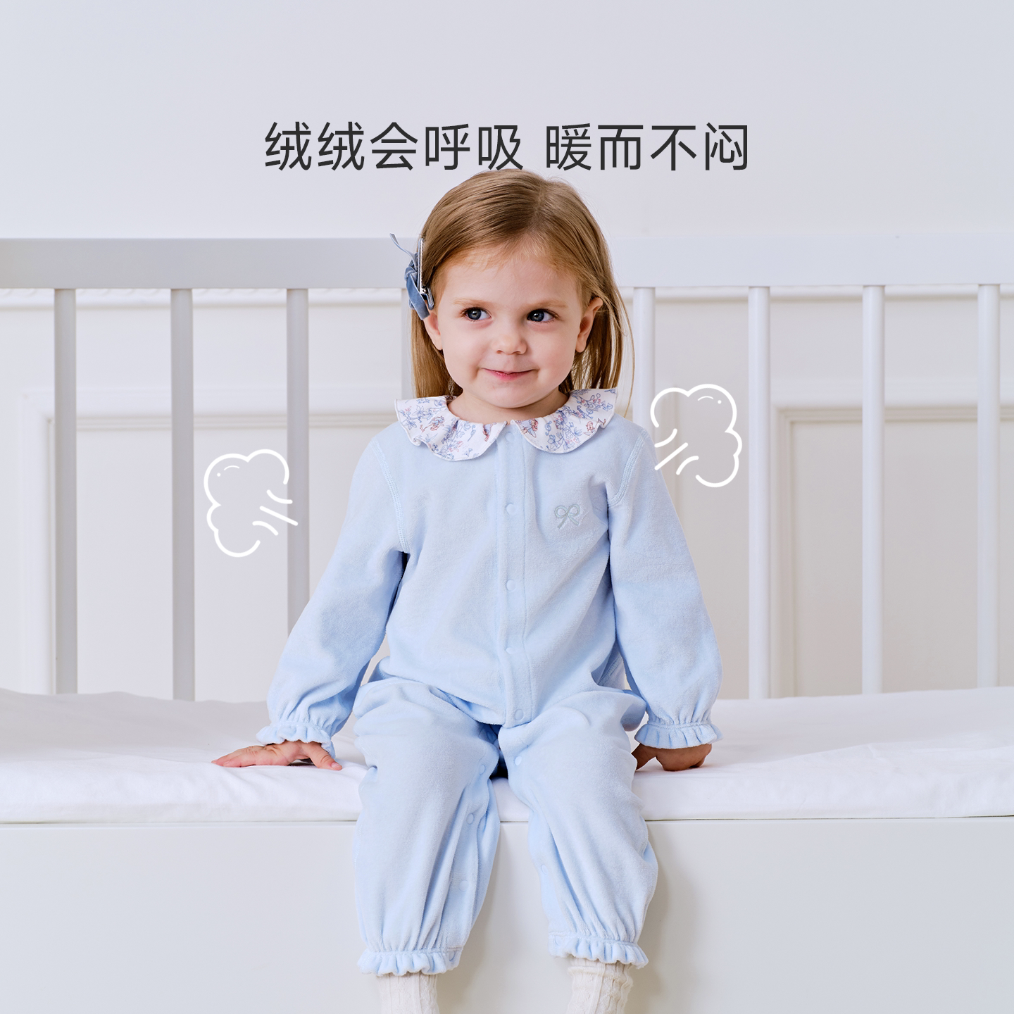 Domiamia宝宝连体衣婴儿衣服纯棉睡衣秋冬空调服加绒百天哈衣爬服 宝绒实拍商品图