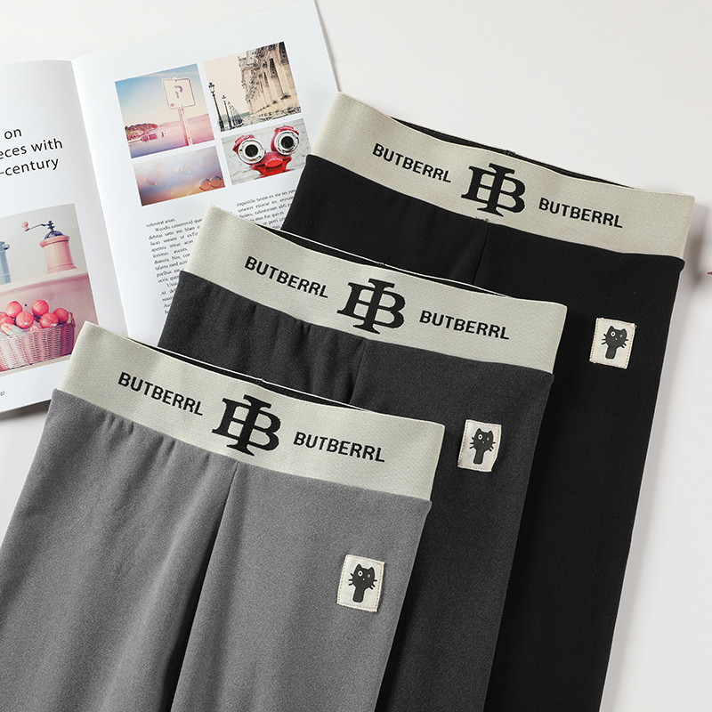 外穿薄款棉质高腰弹力灰色小脚裤 兰姊打底裤