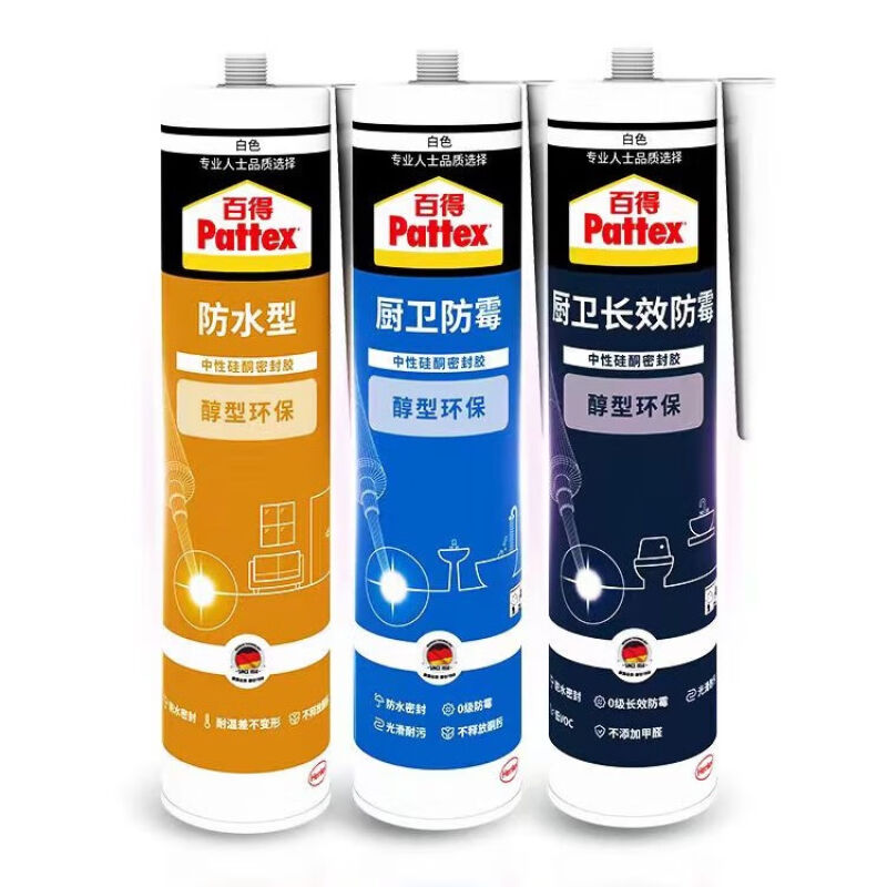 百得（Pattex）中性硅酮密封胶玻璃胶厨卫防黑防水防霉胶门窗密封 - 图0