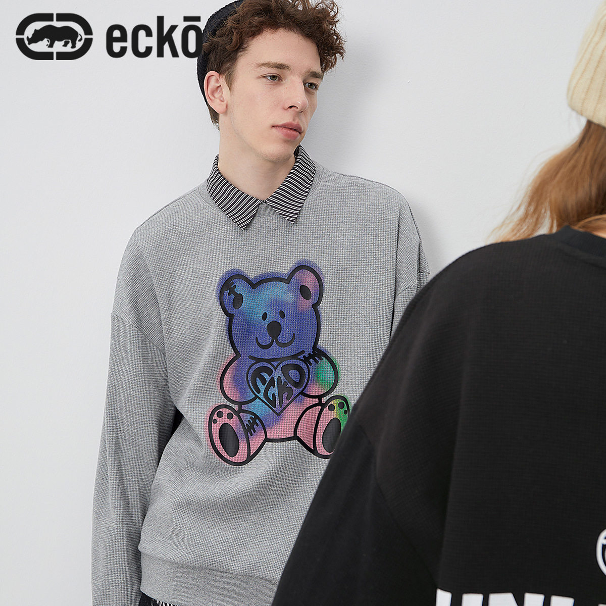 美国潮牌 Eckō 犀牛 情侣款 潮流印花圆领卫衣 双重优惠折后￥139包邮 18款可选