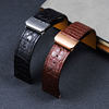 Ultra Thin Genuine Leather Watch Strap Men's Soft Crocodile Leather Bracelet