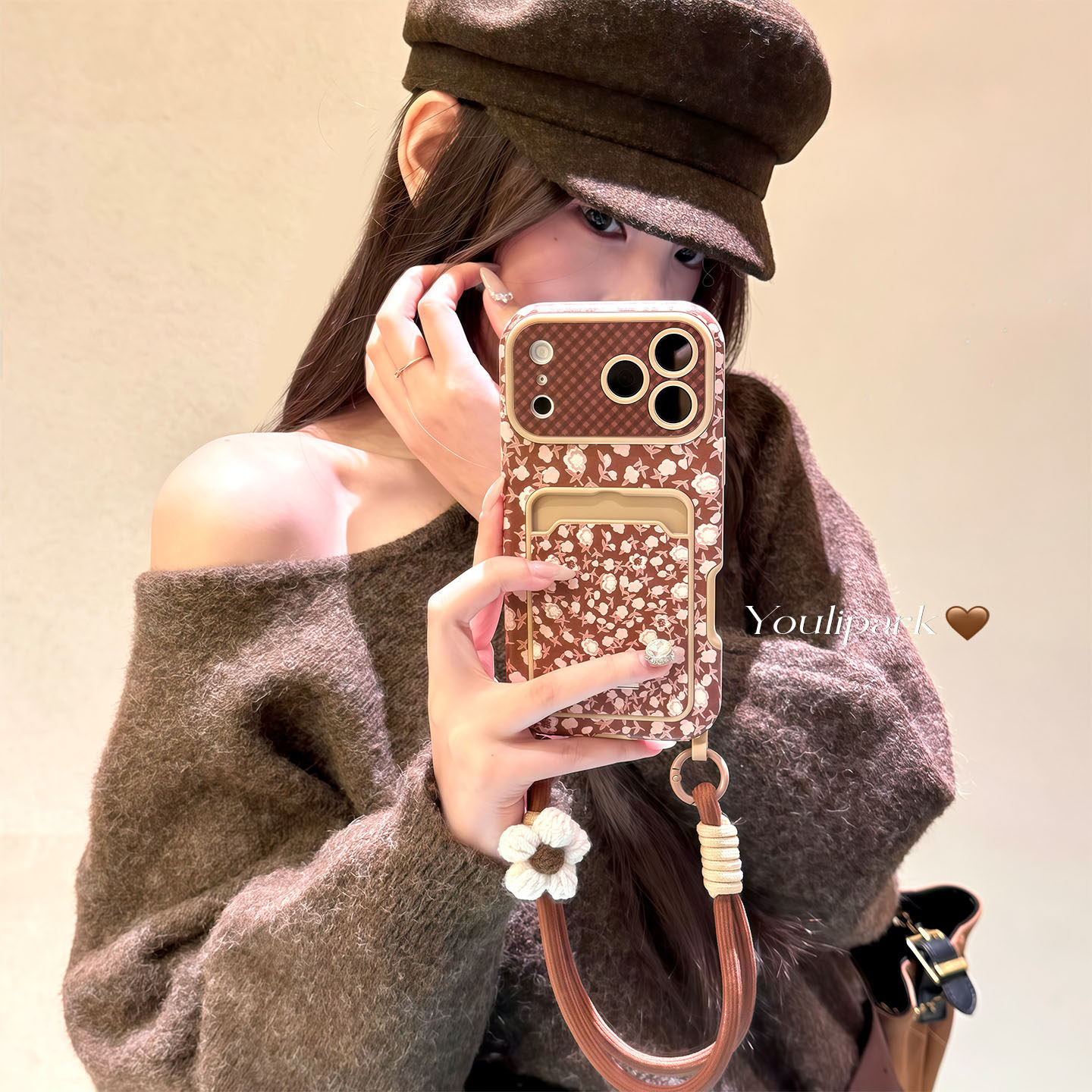 由里公园ins韩系秋冬复古美拉德小碎花挂绳适用17pro苹果17ProMax手机壳iPhone16全包14新款16Promax保护套女,淘宝优惠券,粉丝福利购,淘宝优惠卷