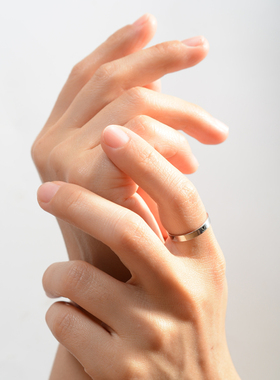 原创手工情侣戒指纯银刻字礼物