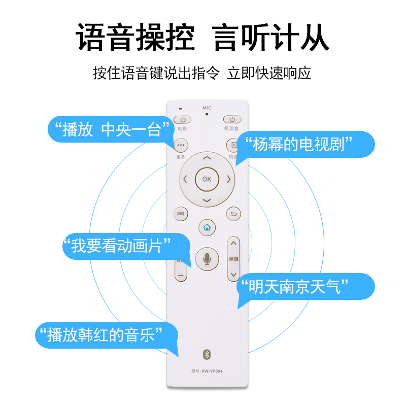 康佳智能云蓝牙kw-yf304电视机 关乐影音遥控器
