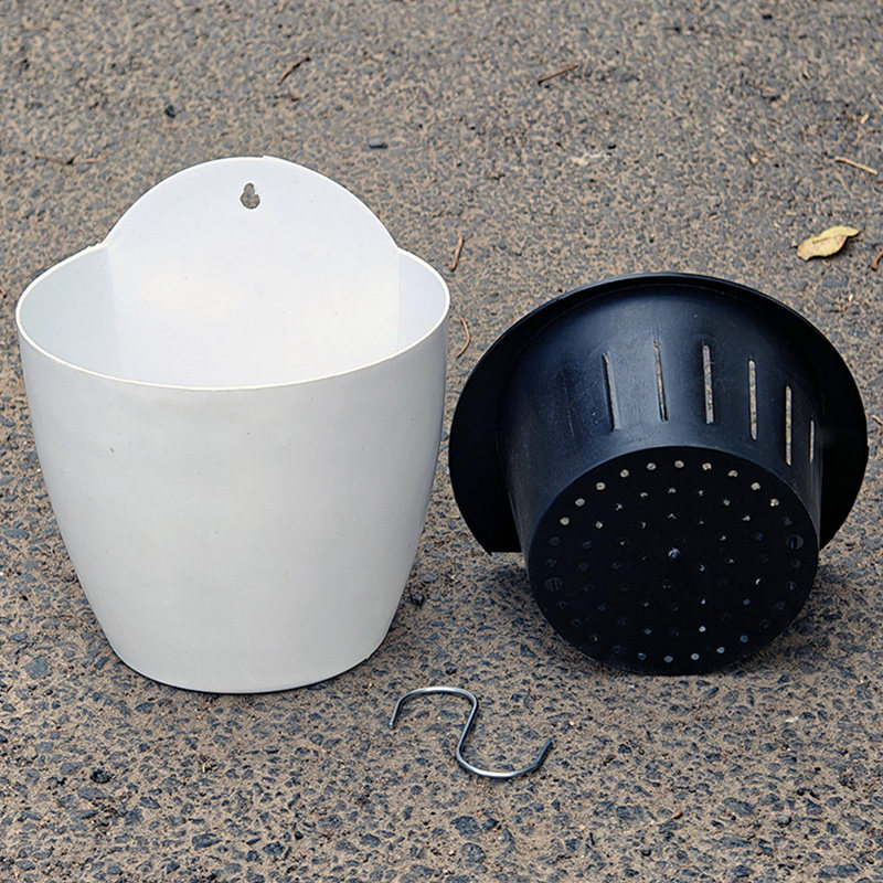 白色懒人壁挂花盆加厚双层套盆多肉绿萝盆栽阳台环保悬挂室内简约,淘宝优惠券,粉丝福利购,淘宝优惠卷