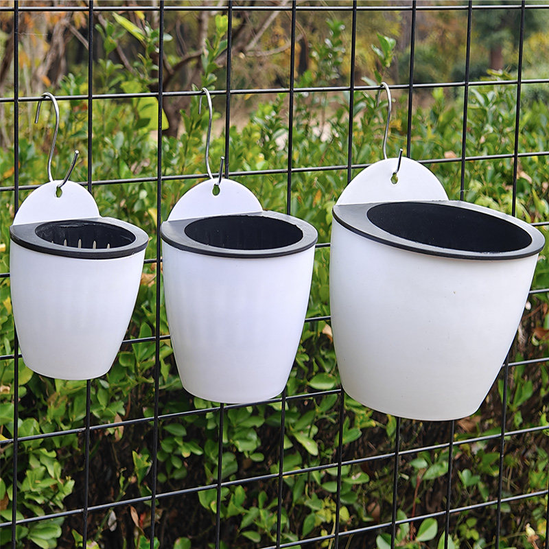 白色懒人壁挂花盆加厚双层套盆多肉绿萝盆栽阳台环保悬挂室内简约,淘宝优惠券,粉丝福利购,淘宝优惠卷