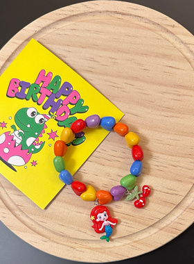 日韩卡通彩色爱心手串星之卡比手链海绵宝宝手饰童趣多巴胺饰品女