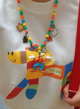 Liya手作饰品迪士尼高飞奇趣鬼马卡通可爱锁骨链多巴胺项链配饰女