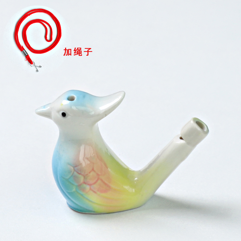 可爱小鸟口哨陶瓷水鸟哨子儿童玩具挂件公园地摊景区小孩礼品礼物 - 图0