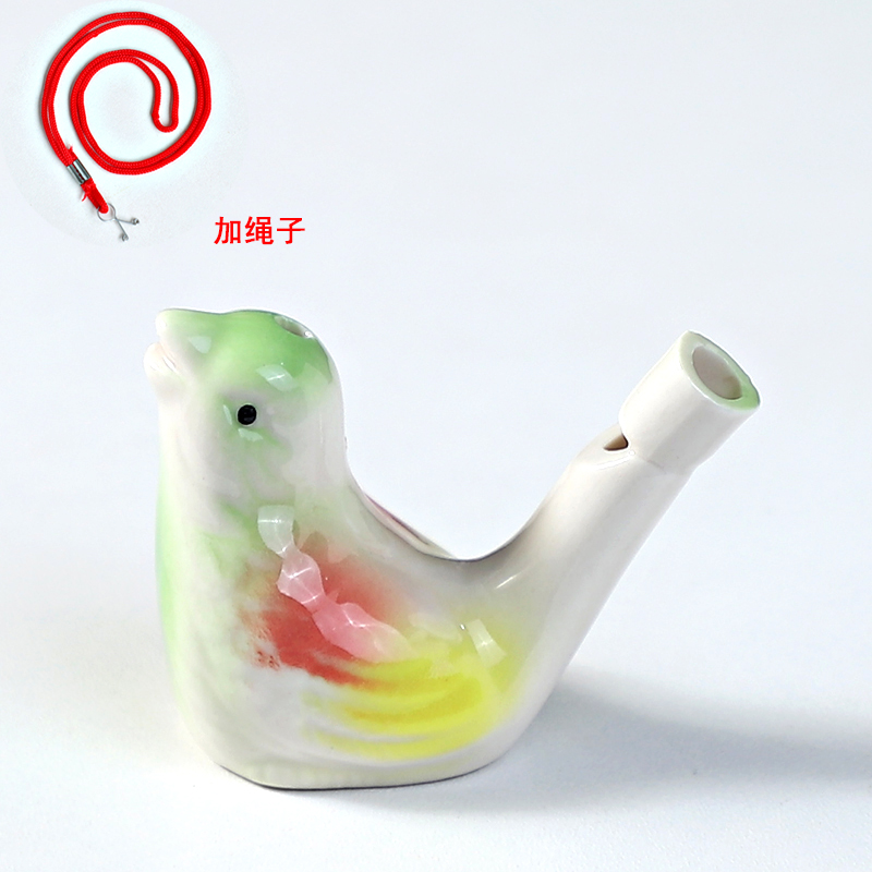 可爱小鸟口哨陶瓷水鸟哨子儿童玩具挂件公园地摊景区小孩礼品礼物 - 图2