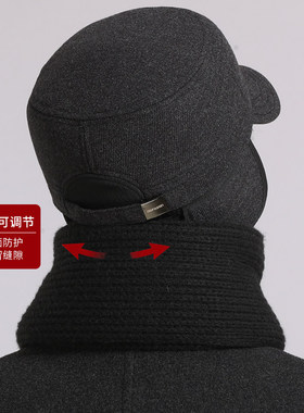 恒源祥中老年男加绒护耳平顶帽