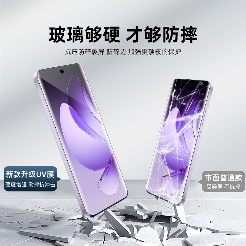 reno13pro手机膜全胶UV膜reno12防偷窥reno11pro指纹解锁reno11高清磨砂曲面膜reno12pro钢化玻璃膜oppo镜头