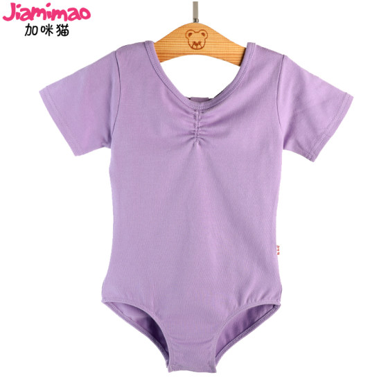 Jiami Mao children's dance clothing practice clothing gymnastics clothing body summer girls pure cotton grade examination short-sleeved jumpsuit