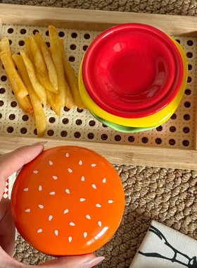 汉堡包调味碟陶瓷家用小碟餐具套装厨房多用蘸料碟小号寿司碟摆件