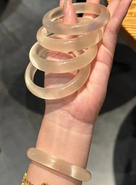 非金属仿水晶手镯 香槟金玉手镯高冰透高级感猫眼玉镯气质镯子女