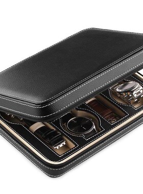 8 grids watch display storage box case tray zippered travel